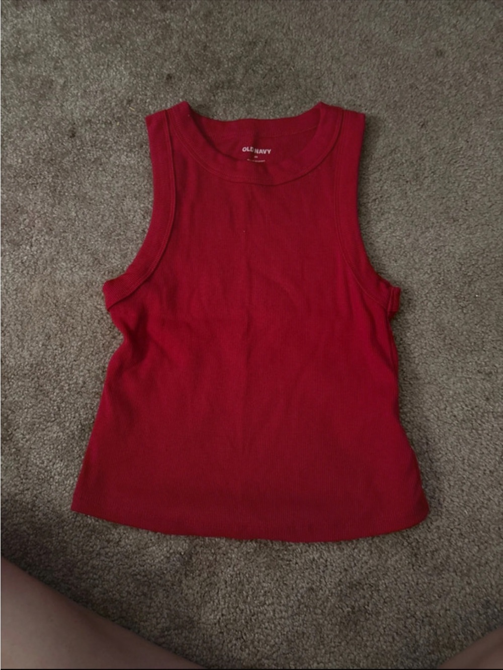 Old Navy Women's Red Ribbed Tank Top
